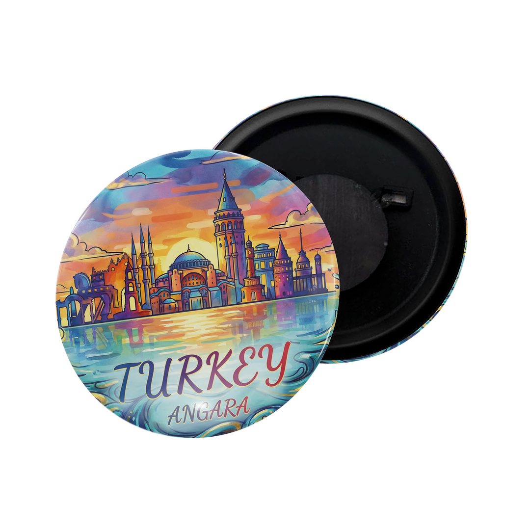 dhcrafts Fridge Magnet White Color Turkey Angara Glossy Finish Design Pack of 1